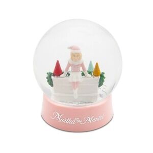 Martha on the Mantel Snow Globe Holiday Tradition Pink Base Girl Christmas